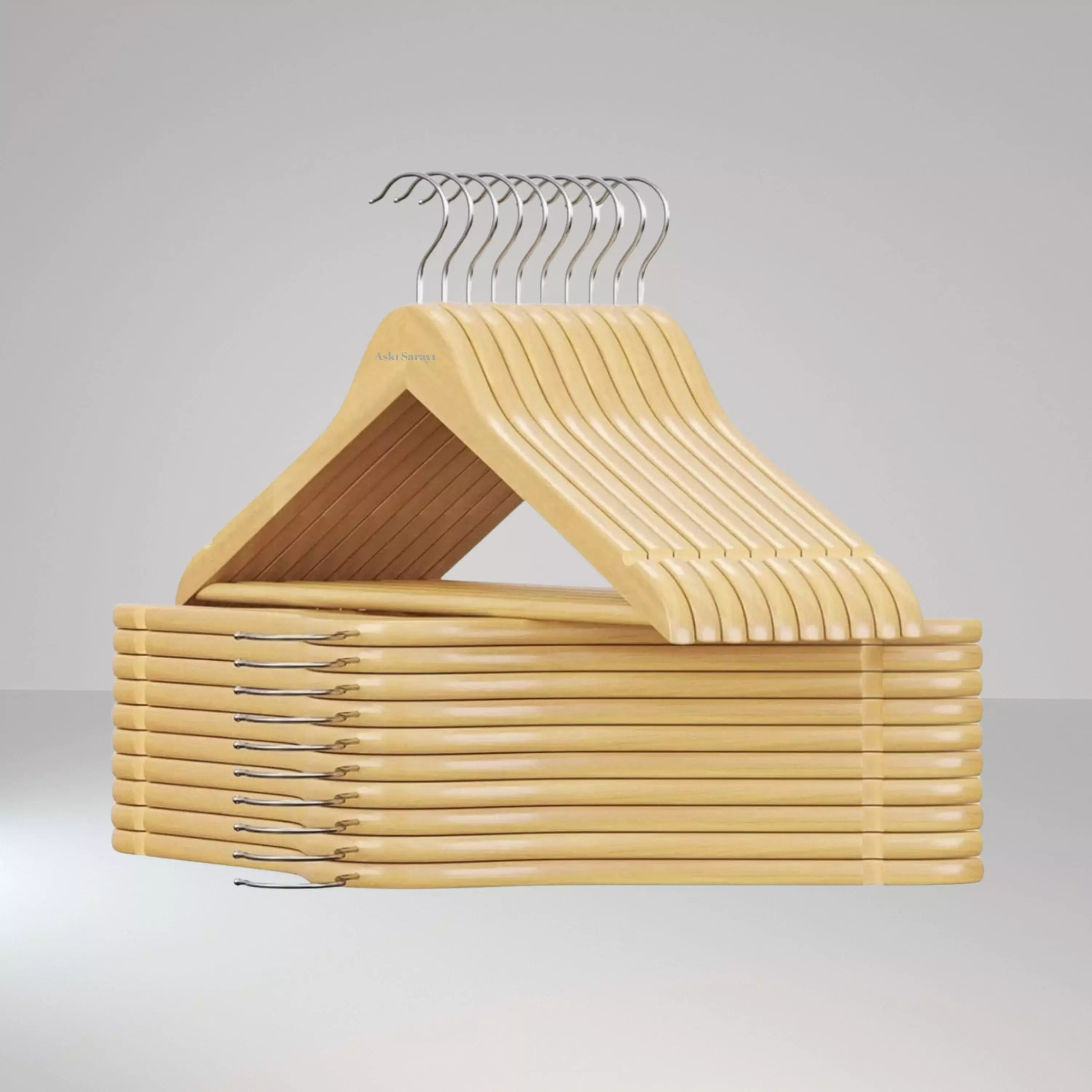 Ahşap Kıyafet  Elbise Ve Gömlek Askısı Standart Kanca M55 