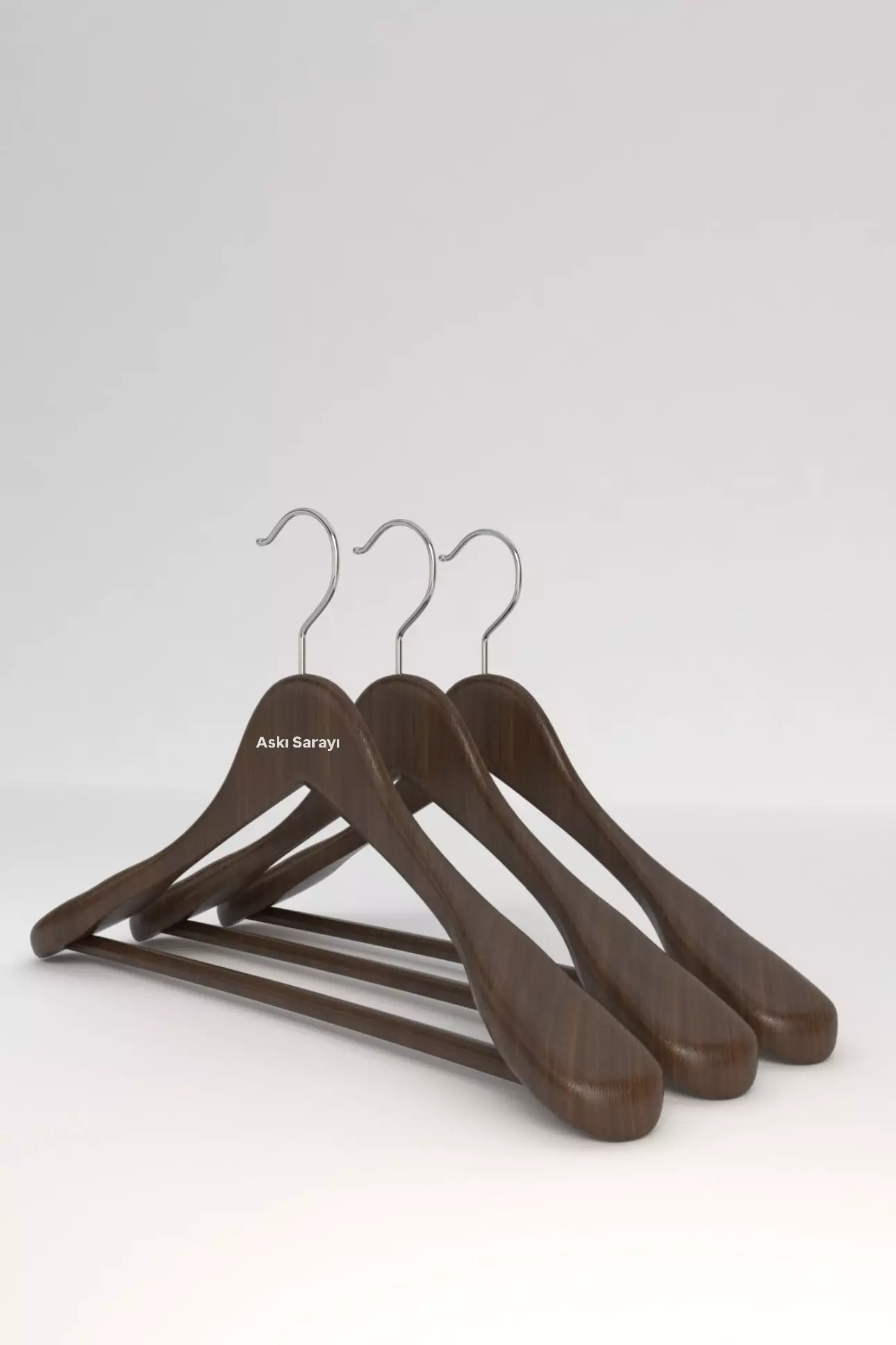 Ceviz Ahşap Ceket Askısı Palto ve Takım Elbise Askısı Özel Seri M50